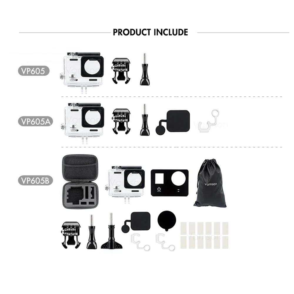 Водонепроницаемый чехол Vamson для Go Pro 60 м подводного дайвинга каркас Gopro Hero 4 3 +