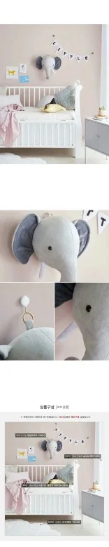 Baby Stuffed Elephant Horse Cat Animals Stuffed Toys Room Wall Decoration Head Kids Room Wall Hangings Artwork Children Gifts