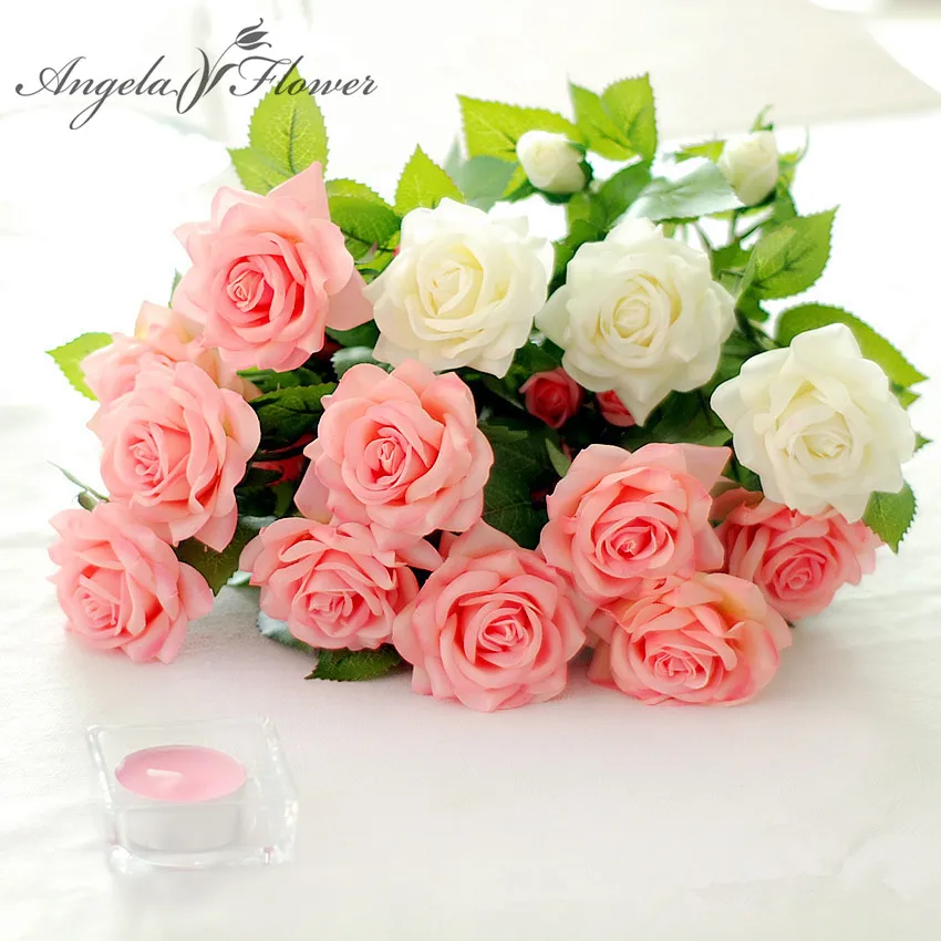 

Fresh rose Artificial Flowers Real Touch rose Flowers Home decorations for Wedding Party or Birthday 11pcs/lot