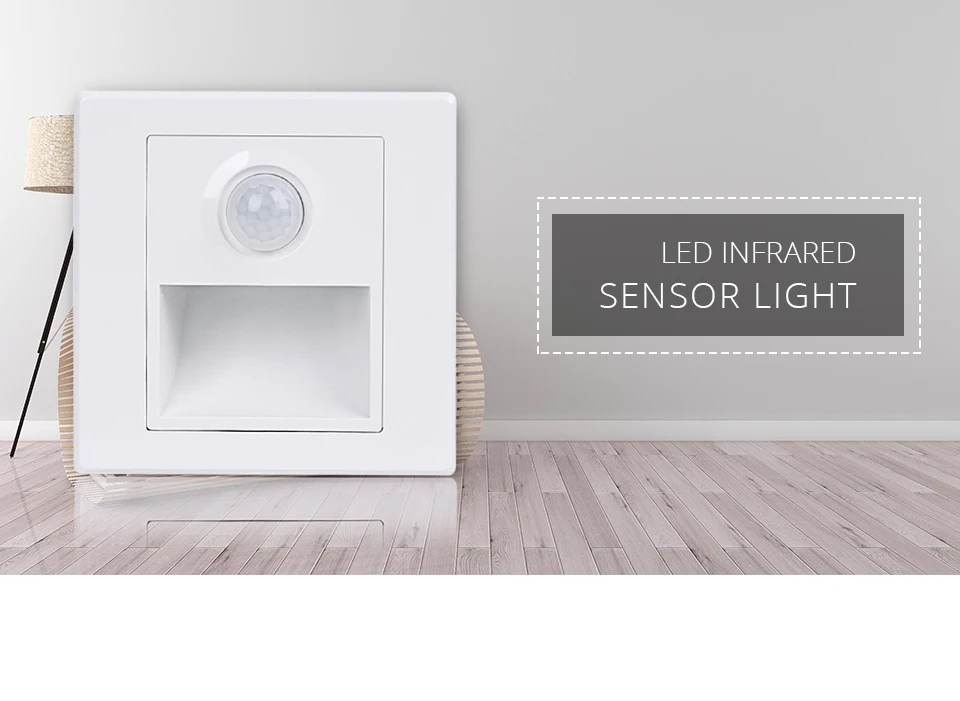 15W Motion Sensor Wall Stair Light 110V 220V PIR Human Body Infrared Induction Recessed In Indoor Home Bedroom Night Lighting    (1)