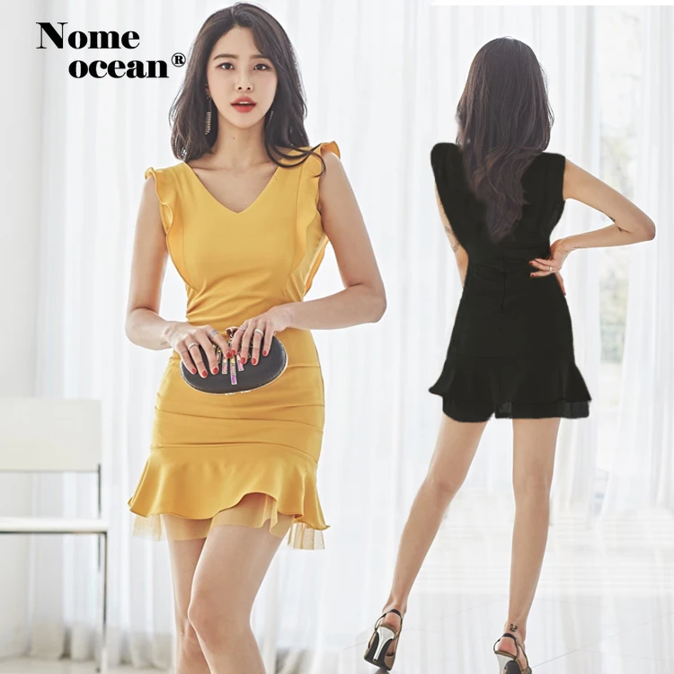 

Ruffle Gauze Layered Sweep Female Mini Dresses Solid Color Hot Sale Slim A-line Dresses Women 2019 Summer Girls Dress M19070912