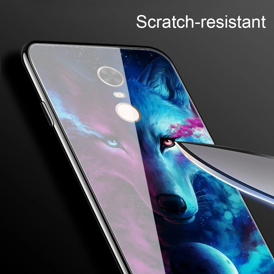 REAOOM Tempered glass phone case for RedMi 5 Plus luxury animal pattern case for Xiaomi RedMi Note 5 pro 4X Mi A1 Mi8 back cover (5)