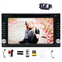 Touch Screen 6.2” 2 Din Car GPS DVD Player Bluetooth Car Stereo Car Radio Video Player FM AM Wireless Rear Camera+8GB card