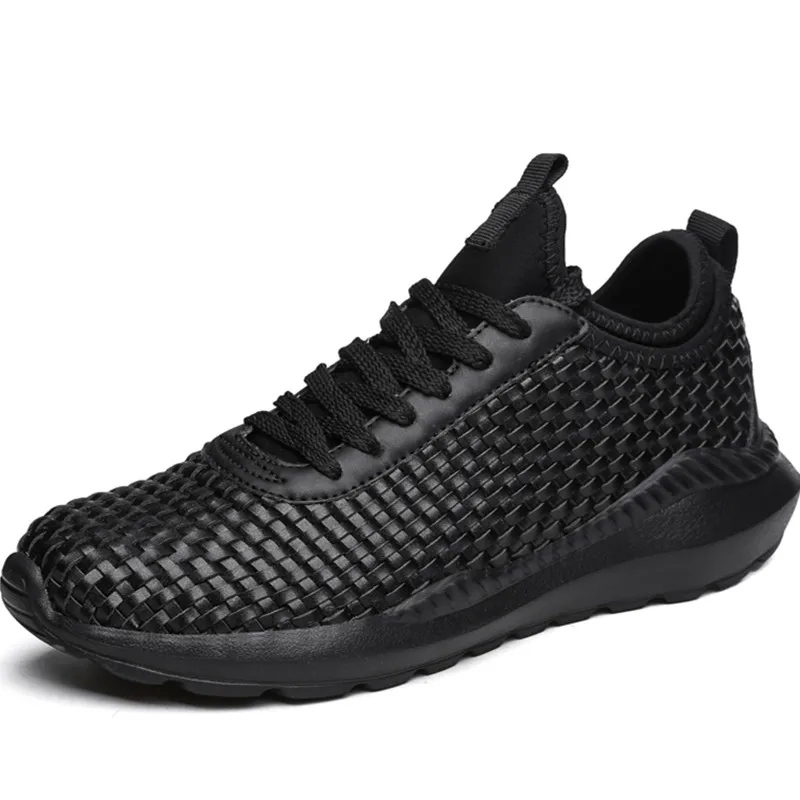 

Lightweight Breathable Casual Brand Walking Sport Outdoor Mesh Weave Men Shoes Mesh PU Flats Lace-up Fashion Loafers Footwear