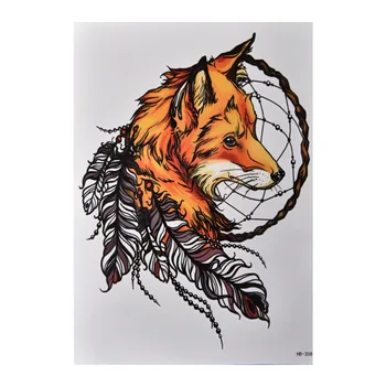 

Waterproof Fox Dreamcatcher Temporary Tattoo Large Arm Body Tattoos Sticker High Quality