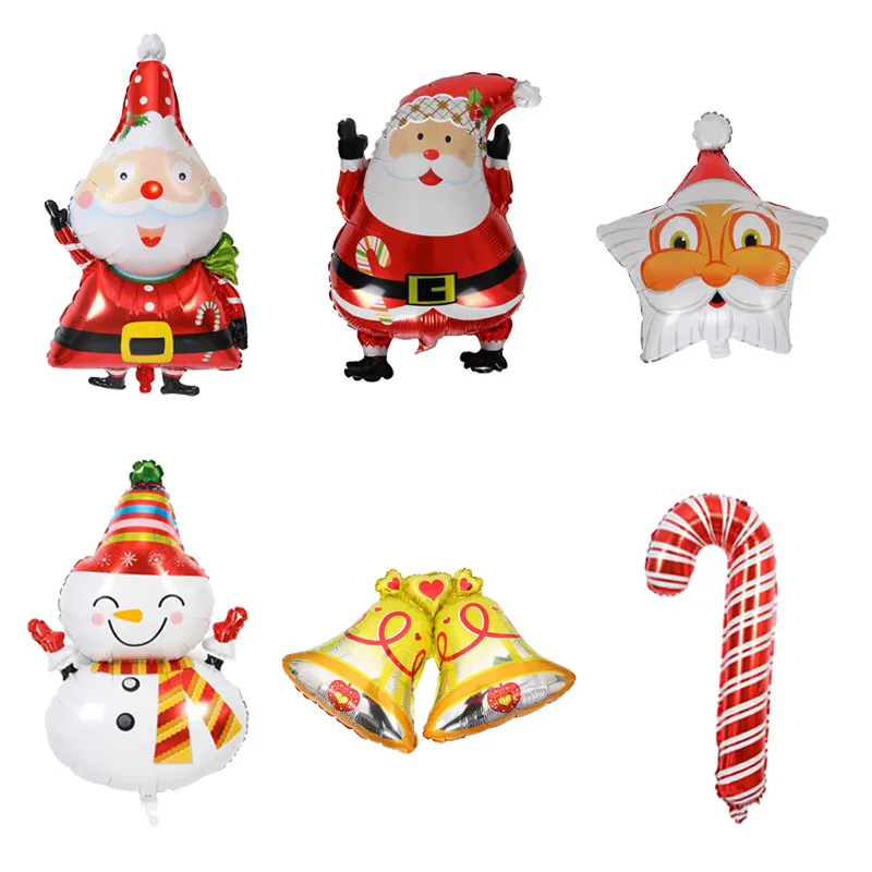  Christmas  Ballons Snowflake Santa Claus Foil Air Balloons 