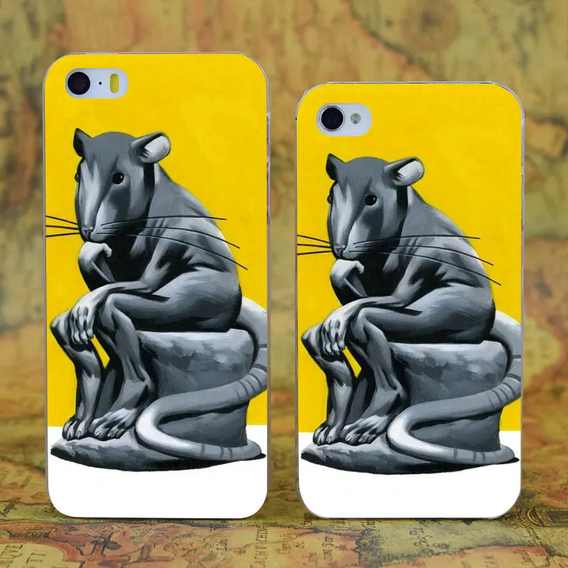 E1725 Think Rat Прозрачный Жесткий Тонкий чехол для Apple iPhone X XR XS Max 4 4S 5 5S SE 5C 6 6S 7 8 Plus |