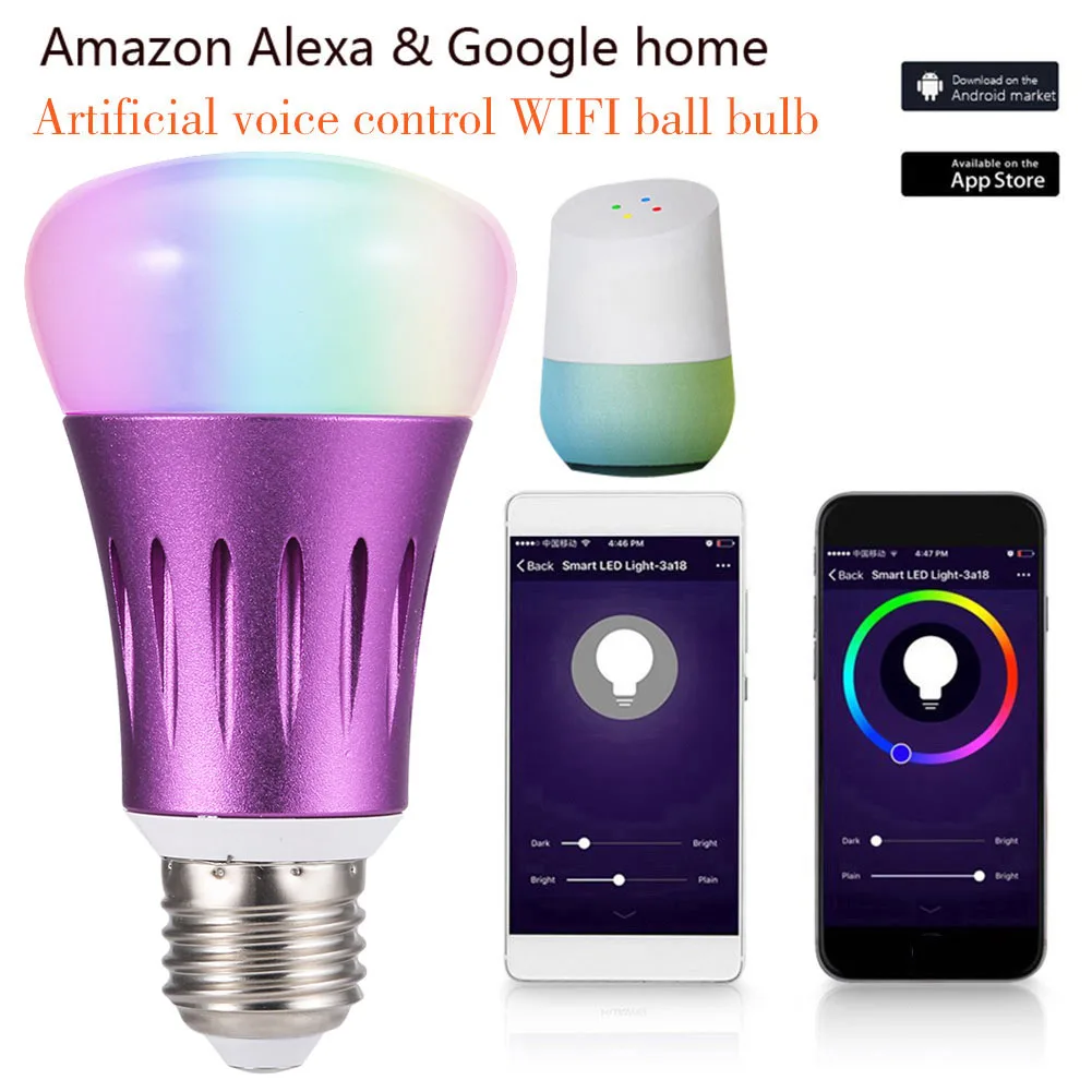 

WiFi Smart LED Light Bulb Time Control Dimmable Bulb for Amazon Alexa Google Home SKD88