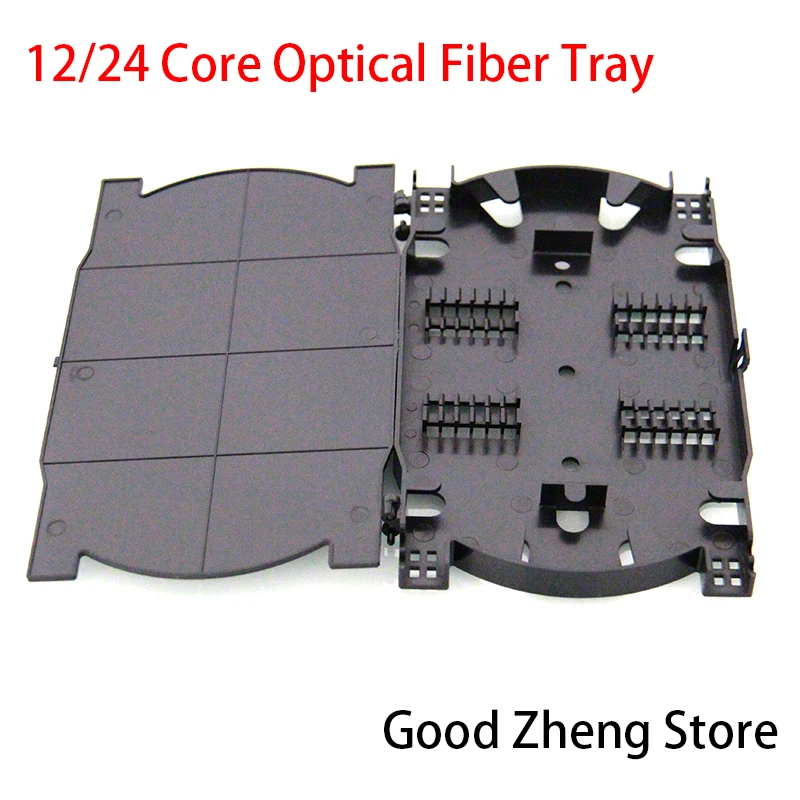 

12/24 Cores Black Fiber Optical Fiber Tray Termination Box Pigtail Fiber Splicing Plate