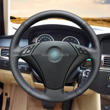 Оплетка руля черная кожаная ручная швейная сделай сам для BMW 530 523