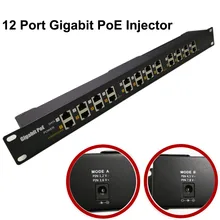 12 портовый гигабитный POE инжектор 100/1000 Мбит/с Ethernet режим A& B POE патч-панель, питание до 12 Foscam камера и Polycom IP телефон