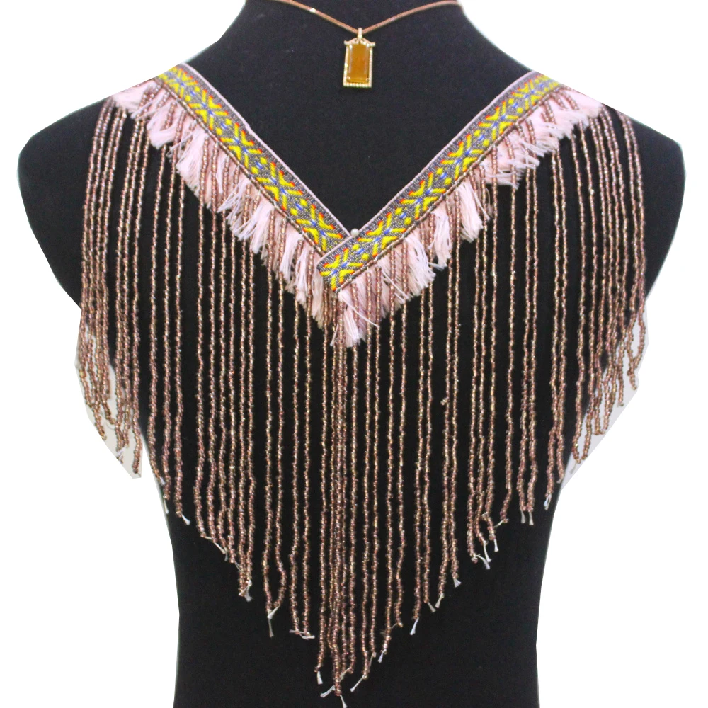 Beaded Fringe Tassel Lace Latin Trimming Lace Silver YACKALASI 5cm 20cm