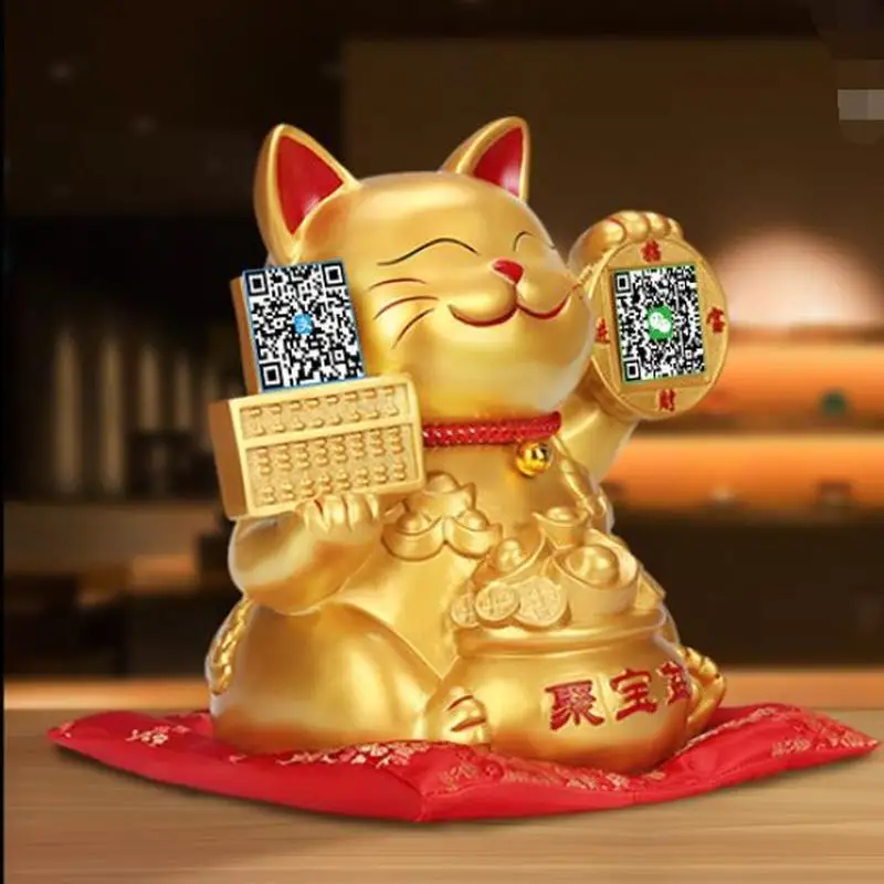 Горячая новейший счастливый кот украшение для магазина открытие подарок отель касса креативный счастливый кот Подгонянный двухмерный код