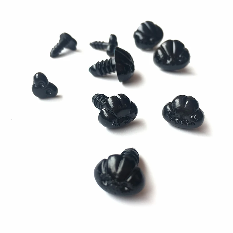 

100pcs/bag Black Plastic Safety Noses For Teddy Bear Doll Animal Puppet Crafts Children DIY Doll toys Accessories dog Puppy Nose