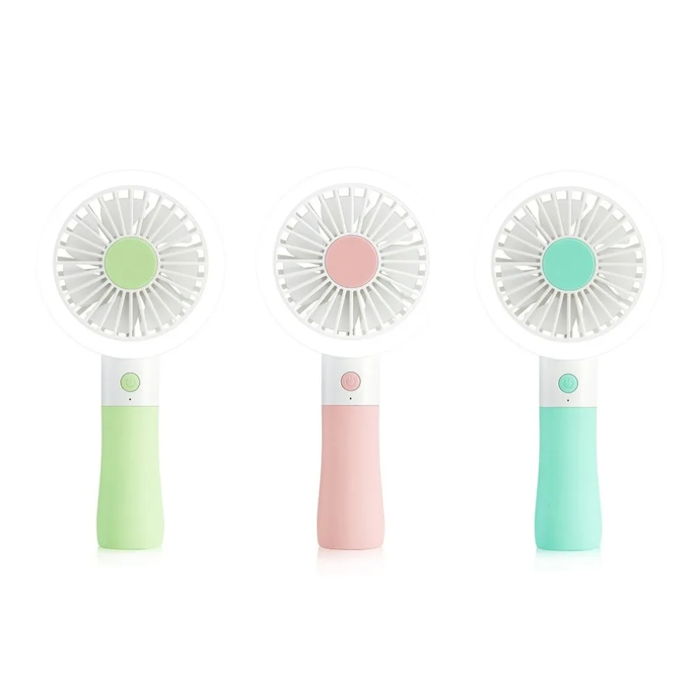 

Portable Handheld Summer Cooling Fan Electric USB Power Mini Fan Cooler With LED Light for Home Office Gift