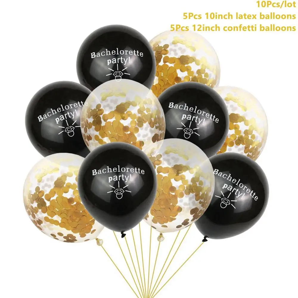 Taoup 10 ps латексные воздушные шары конфетти Baloons принадлежности для вечеринки-девичника Команда Невесты на девичник Вечеринка предложение Свадьба душ невесты - Цвет: Gold Balloons