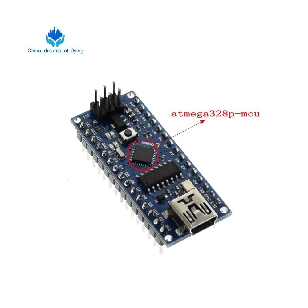 Mini-USB с загрузчик Nano 3,0 контроллер совместим для arduino CH340 драйвер USB 16 МГц NANO V3.0 сварки Atmega328 хорошее