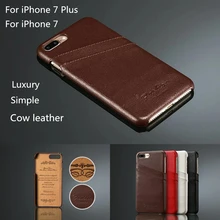 Ультра-тонкий коровьей чехол для iPhone 7 Plus 5," из натуральной кожи крышка Держатель для карт телефон мешки для iPhone 7 4,7"