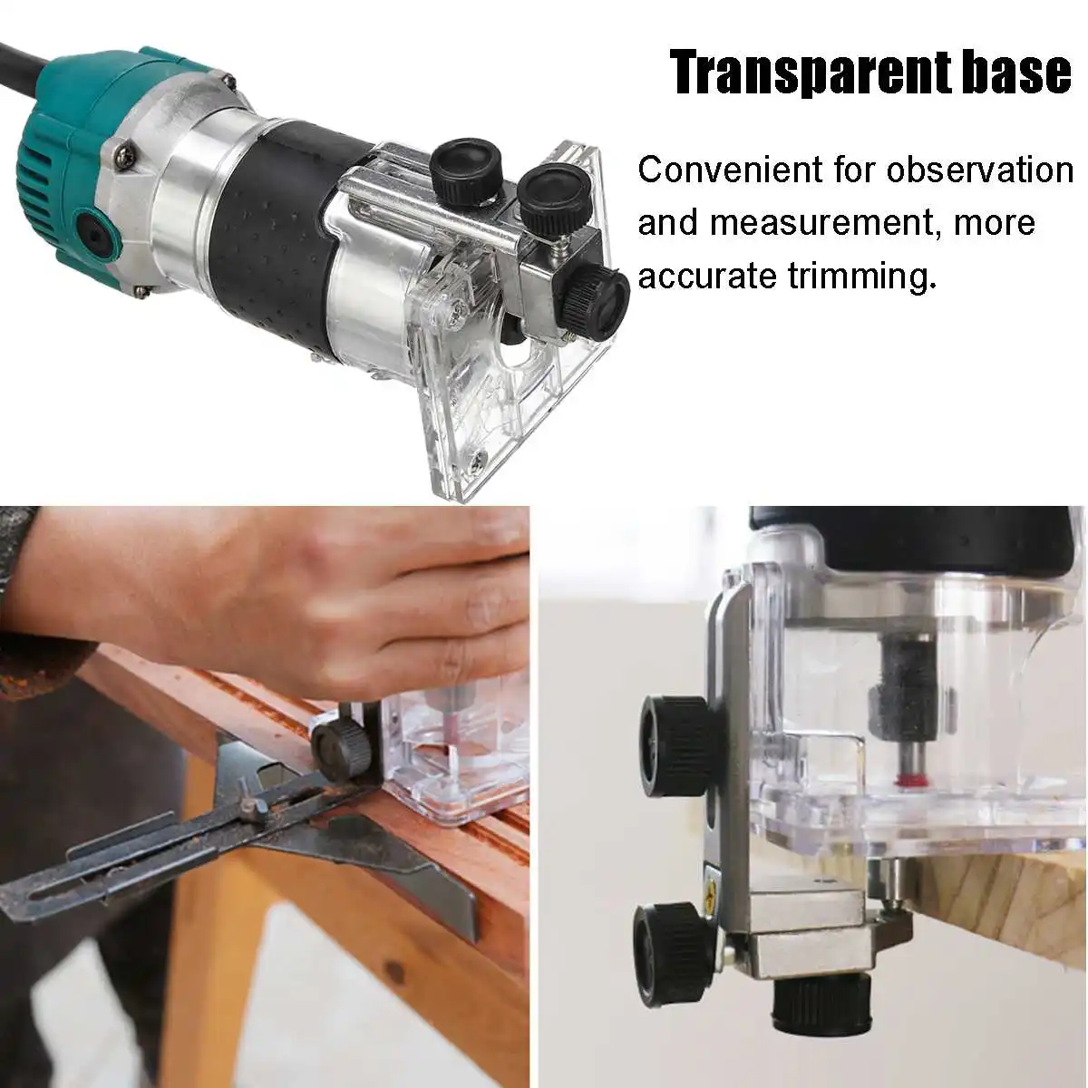2200 W eléctrico mano Borde de laminado Trimmer de enrutador de madera 1/4 ''Collet máquina de tallado de carpintería de madera herramientas - 2