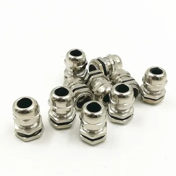 

10pcs Nickel Plated Brass Waterproof Cable Gland Connector Fastener Waterproof Cable Glands Connector M16/M20/M22/M24/M27/M32