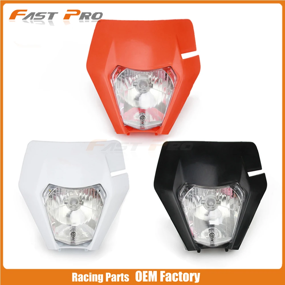 Jfgracing nero universale S2/ 12/ V 35/ W moto alogena faro testa lampada luce carenatura per Honda Kawasaki Suzuki Yamaha KTM Pit Bike Enduro