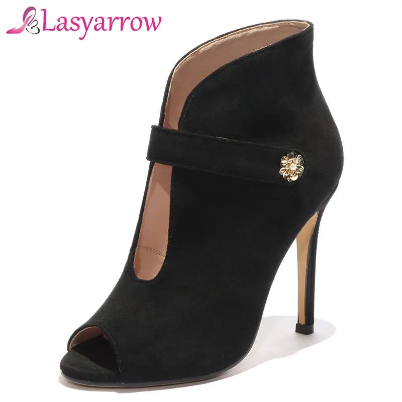 Lasyarrow Gladiator Shoes Woman Fashion Peep Toe Ankle Bootie High Heel Stiletto Pumps Wedding Shoes Zapatos Mujer Botas RM210
