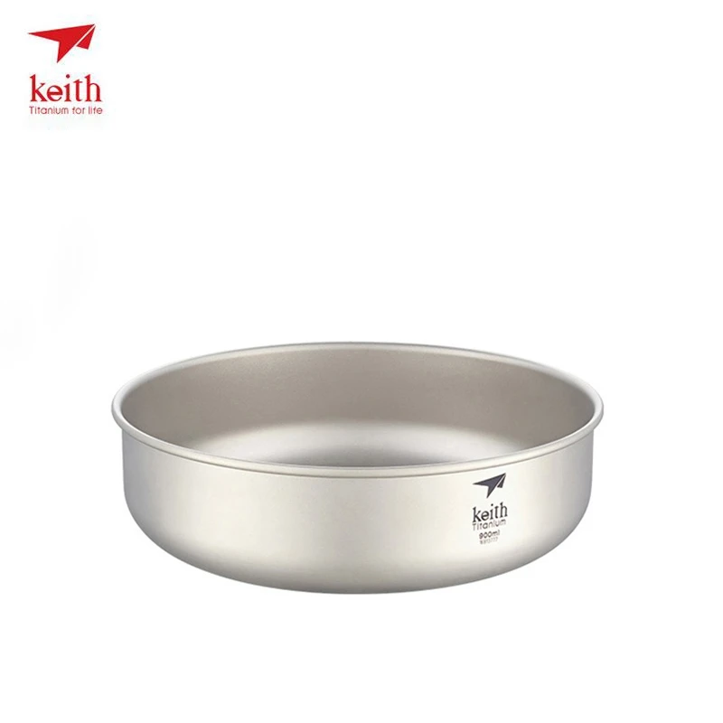 

900ml Keith Bowls Camping Pure Titanium Bowl Cookware Camping Hiking Travel Tableware Cutlery Ti5338 Dropshipping