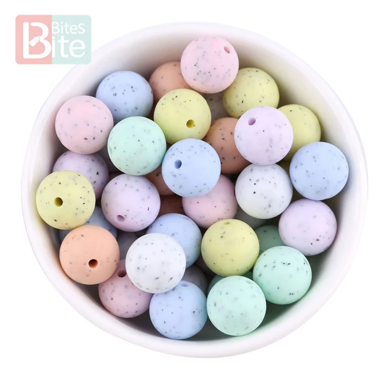 

Bite Bites 10PC Baby Silicone Teether Sesame Beads Food Grade Perle Silicone Rodent Teething DIY For Nursing Necklace Nurse Gift