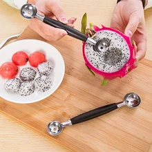 Двухголовая арбузная ложка для шариков из нержавеющей стали, Шариковая ложка для мороженого, инструмент для приготовления пищи, ложка для риса, ложка из нержавеющей стали