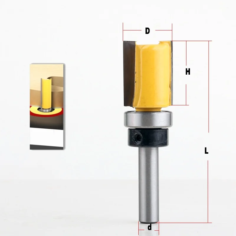 1 шт. 8 мм хвостовиком шаблон Отделка петли долбежные фрезы прямо Концевая триммер очистка флеш отделка tenon резак forwoodworking