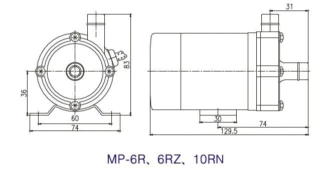 304 нержавеющая головка Магнитный насос MP-10RN