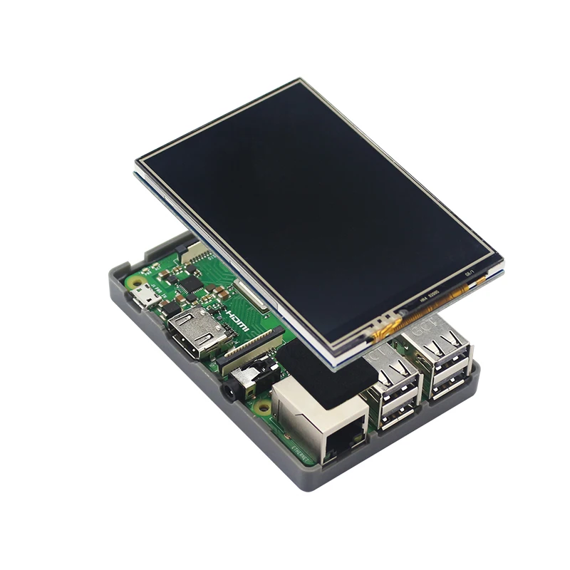 Raspberry Pi 3 Model B+ 3,5 дюймов сенсорный экран 480*320 TFT lcd+ ABS Чехол черный серый коробка также для Raspberry Pi 4 Модель B/3B