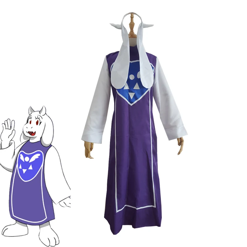 Игра Undertale Toriel Косплей Костюм Хэллоуин Карнавал Униформа полный набор на заказ