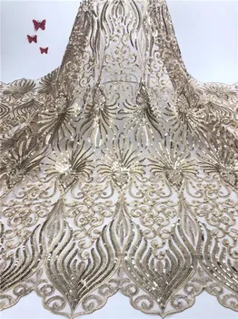 

(5yards/lot ) 2018 New High quality emerald green Velvet African tulle lace French net lace fabric with Sequins for party dress