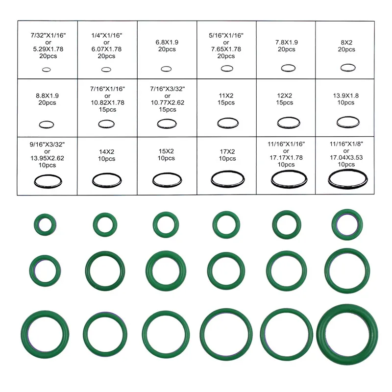 Justech 270 шт. набор уплотнительных колец инструмент для удаления сердечника клапана 18 размеров кондиционер уплотнительное кольцо ассортимент уплотнительных колец набор
