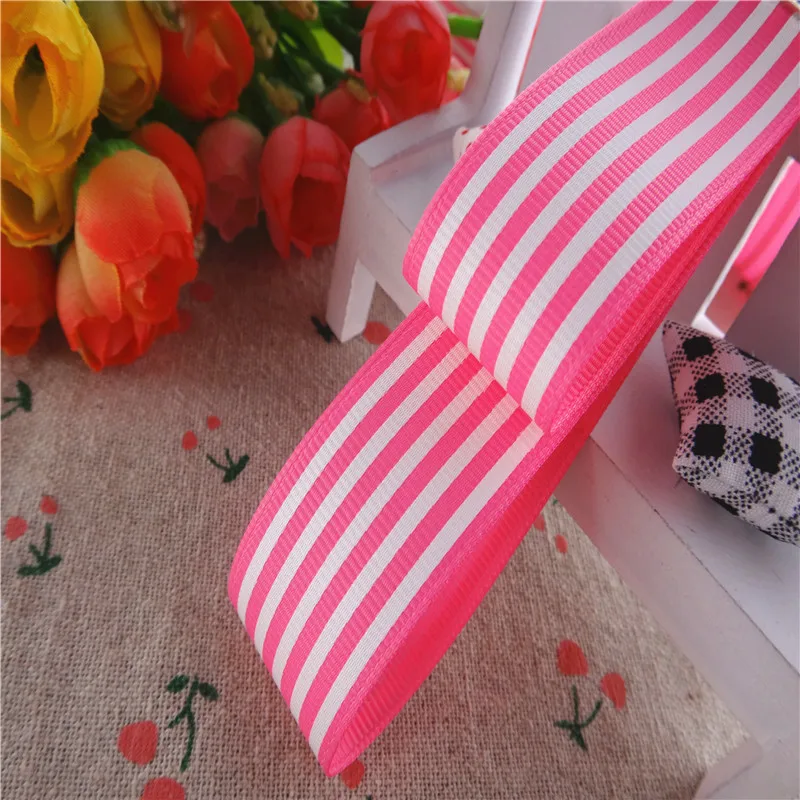 10 yards 1'' 25mm stripe printed grosgrain ribbons cartoon ribbon handmade hair bows