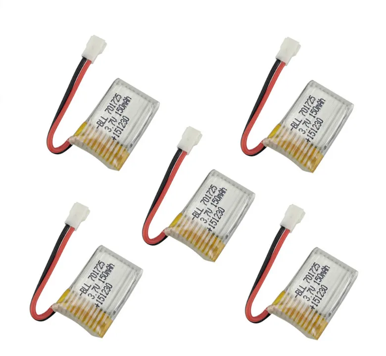 

BLL 5 шт. оригинальная деталь RC H8 Mini 150 мАч Lipo батарея 3,7 в для радиоуправляемого мини-квадрокоптера H8