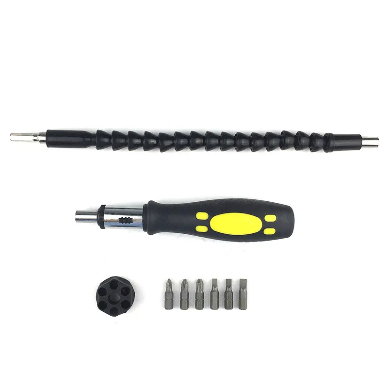 

High quality 9pcs wisted screwdriver multifunctional serpentine Flexible shaft connecting rod precision set