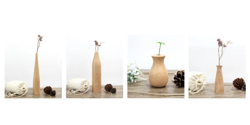 wood flower vase