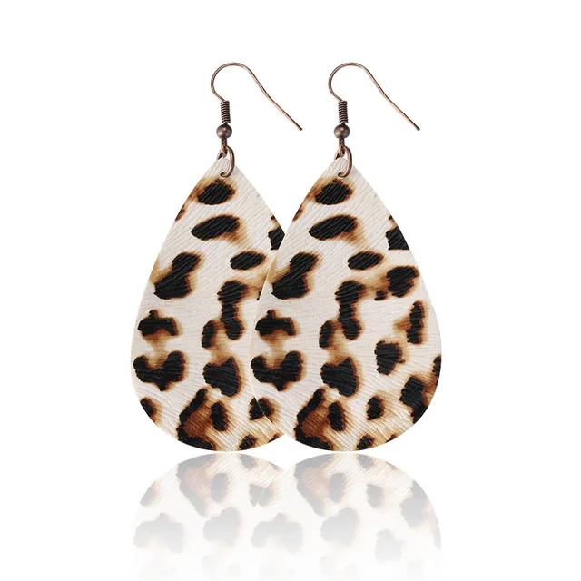 Textured Print Leather Earrings