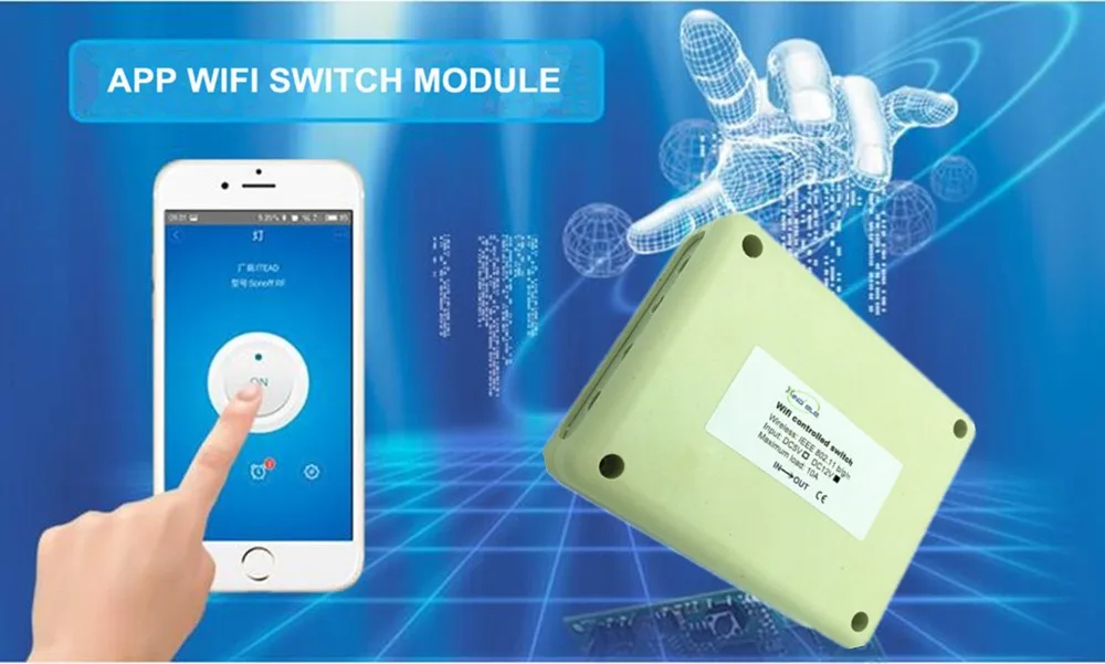 4CH 12V Smart Wireless WiFi Light Switch wi fi Module Controlled by