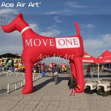 Прекрасный открытый гигантский красный стоящий надувной колли/овчарка Собака Реплика животных с логотипами для рекламы/украшения для зоомагазина