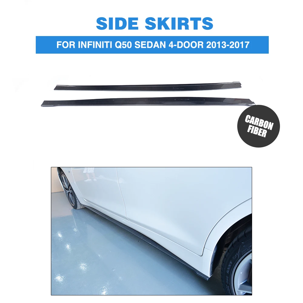 Боковых юбок для наращивания губ фартуки для Infiniti Q50 седан 4-двери 2013- углеродного волокна 2 шт./компл