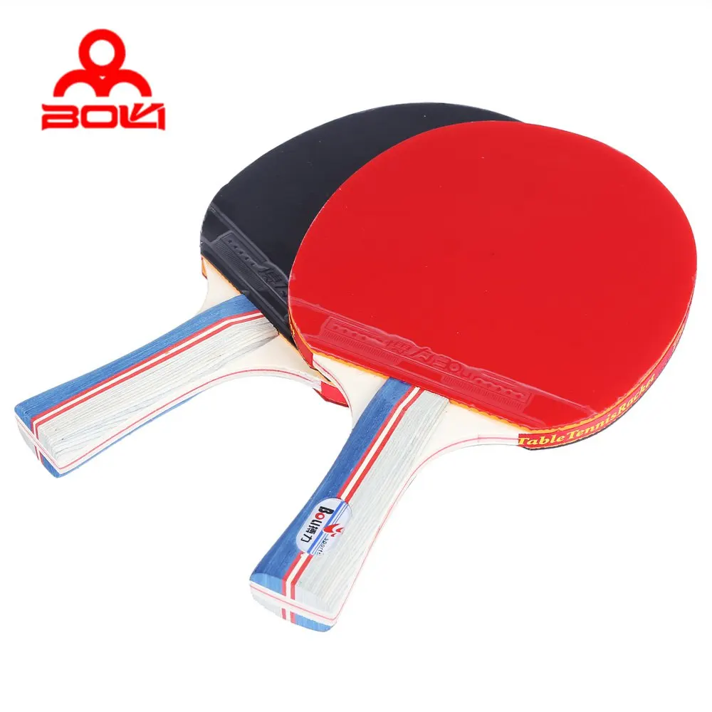 BOLI Shake hand Grip table Tennis Racket Ping Pong Paddle Two Pimples