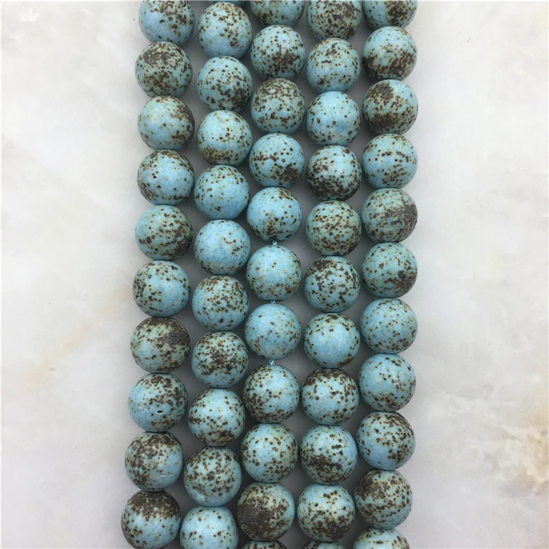 

Genuine Smooth Round Bodhi Turquoises Loose Beads, Blue Mala Bodhi Howlite Gems Bead For Jewelry Making,6 8mm