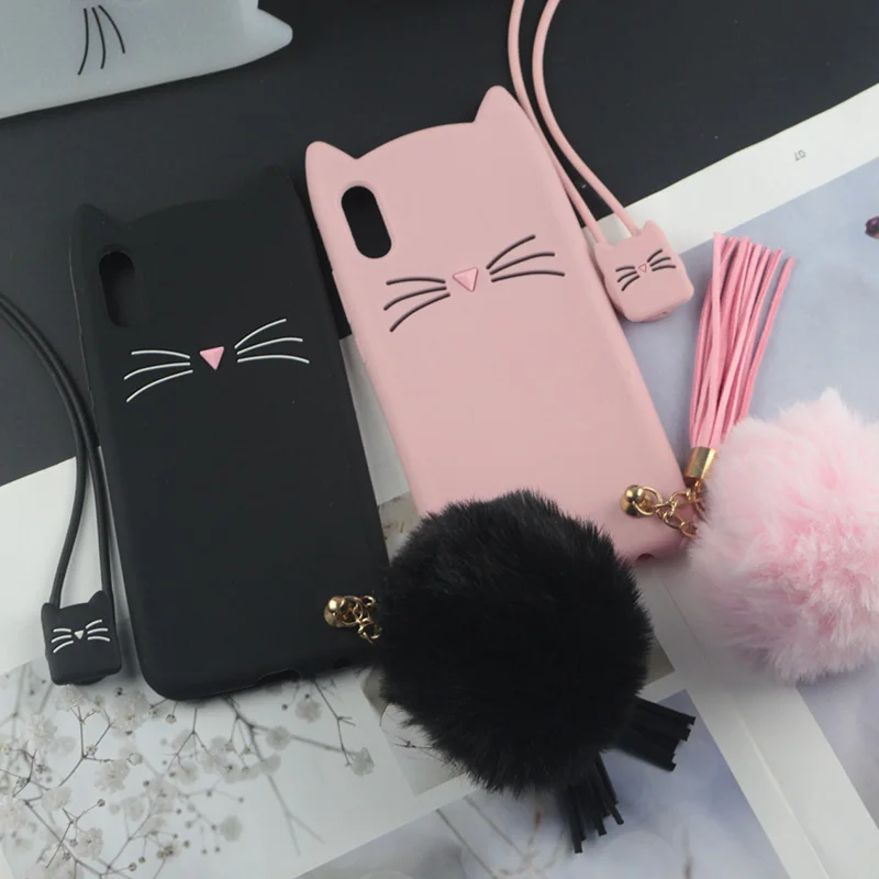 3D милый японский блестящий чехол с милой кошкой для iPhone 12 mini 5S 5C SE 2020 6 6S 7 8 11 Pro X XR XS
