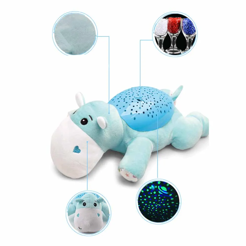 Люминесцентные игрушки милый дизайн маленький Бегемот устройство для засыпания успокаивающий Голосовое управление индукционный звук и свет проектор ребенок сонный