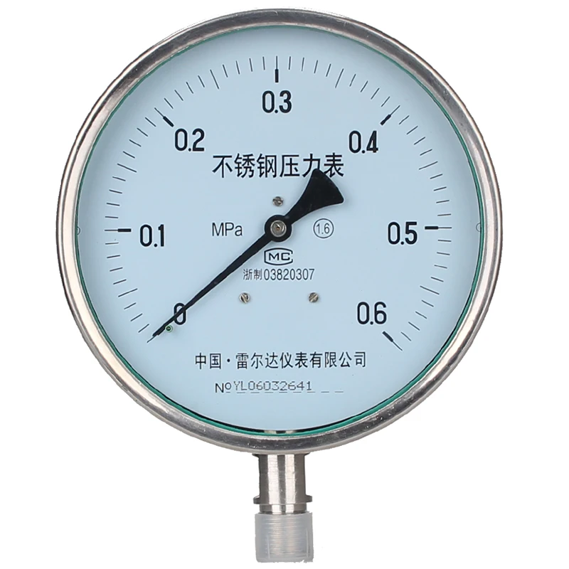 

Leierda full stainless steel pressure gauge acid resisting anticorrosive anti-rust pointer table Y-150BF