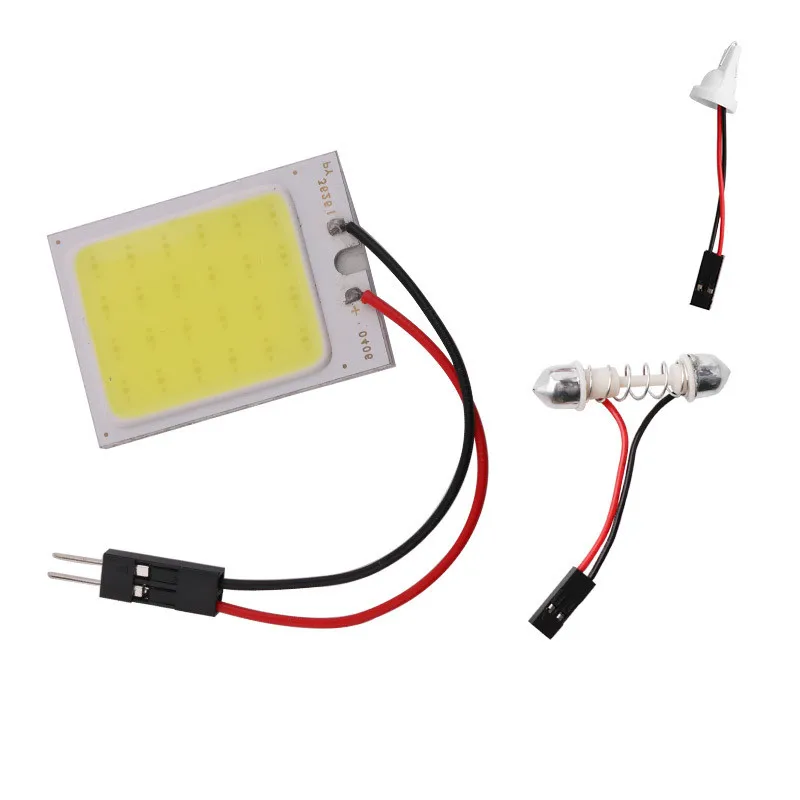 Белый T10 гирлянда 24SMD COB светодиодный панель авто интерьер чтения Карта Лампа
