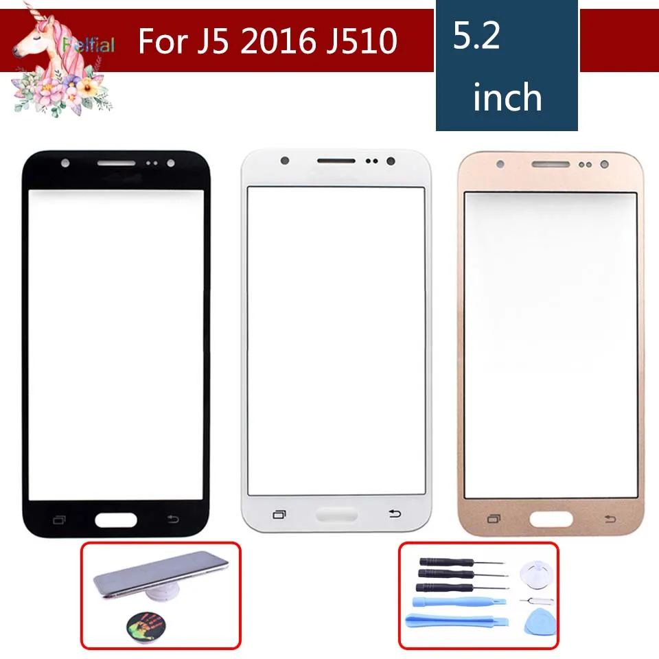 

10pcs/lot For Samsung Galaxy J5 2016 J510 J510F J510FN J510M J510H SM-J510F Touch Screen Front Panel Glass Lens Outer LCD